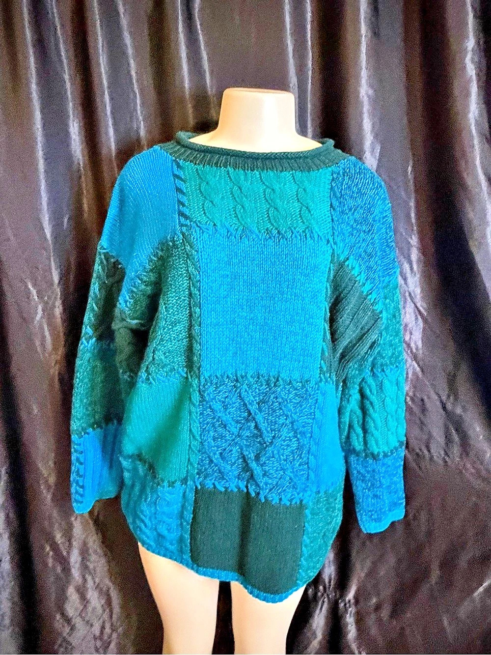 Vintage 90s Debra Lissell Color Block Sweater Size Large